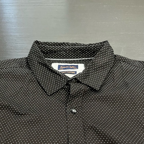Gentlemen’s Outfitters Polo Shirt, black with white polkadots, size 2XL - Picture 2 of 4